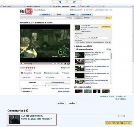 jogando no youtube